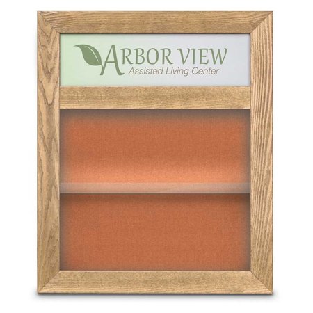 UNITED VISUAL PRODUCTS Outdoor Enclosed Combo Board, 42"x32", Bronze Frame/Blue & Blue Spruce UVCB4232ODBZ-BLUE-BLSPRU